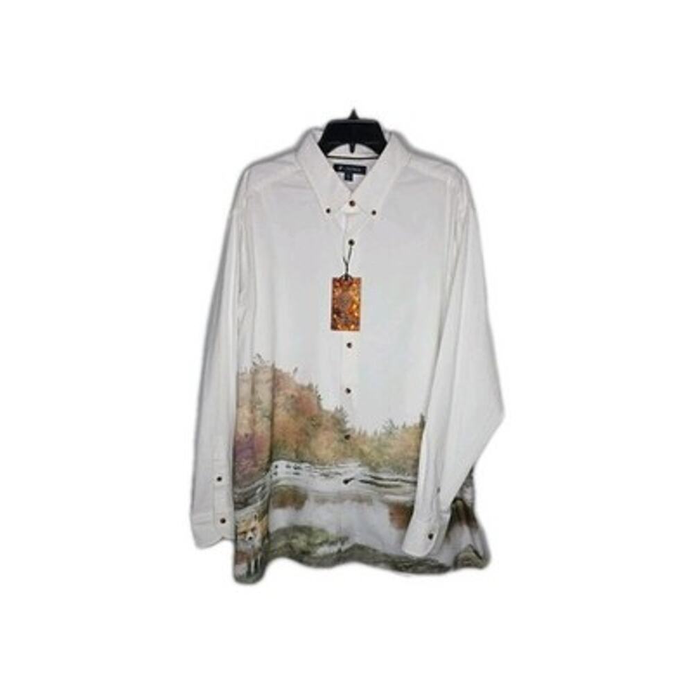 Cremieux Mens SZ XXL Long Sleeve Button Down Shirt Cotton Down East Scene
